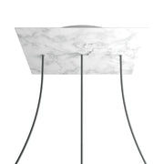 Rosone XXL Rose-One quadrato, 400 mm con 3 fori in linea e 4 fori laterali - Marmo Carrara