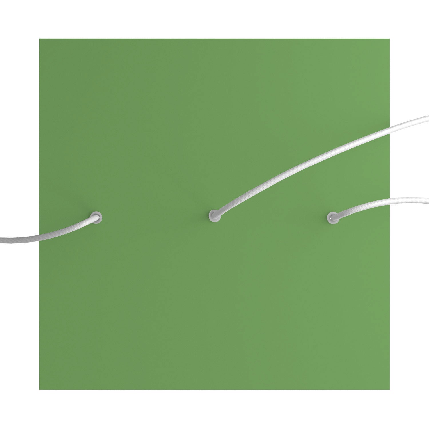 Rosone XXL Rose-One quadrato, 400 mm con 3 fori in linea e 4 fori laterali - Verde prato