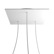 Rosone XXL Rose-One quadrato, 400 mm con 3 fori e 4 fori laterali - Bianco opaco