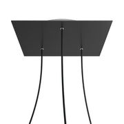 Rosone XXL Rose-One quadrato, 400 mm con 3 fori e 4 fori laterali - Nero opaco