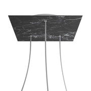 Rosone XXL Rose-One quadrato, 400 mm con 3 fori e 4 fori laterali - Marmo Marquina