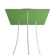 Rosone XXL Rose-One quadrato, 400 mm con 3 fori e 4 fori laterali - Verde prato