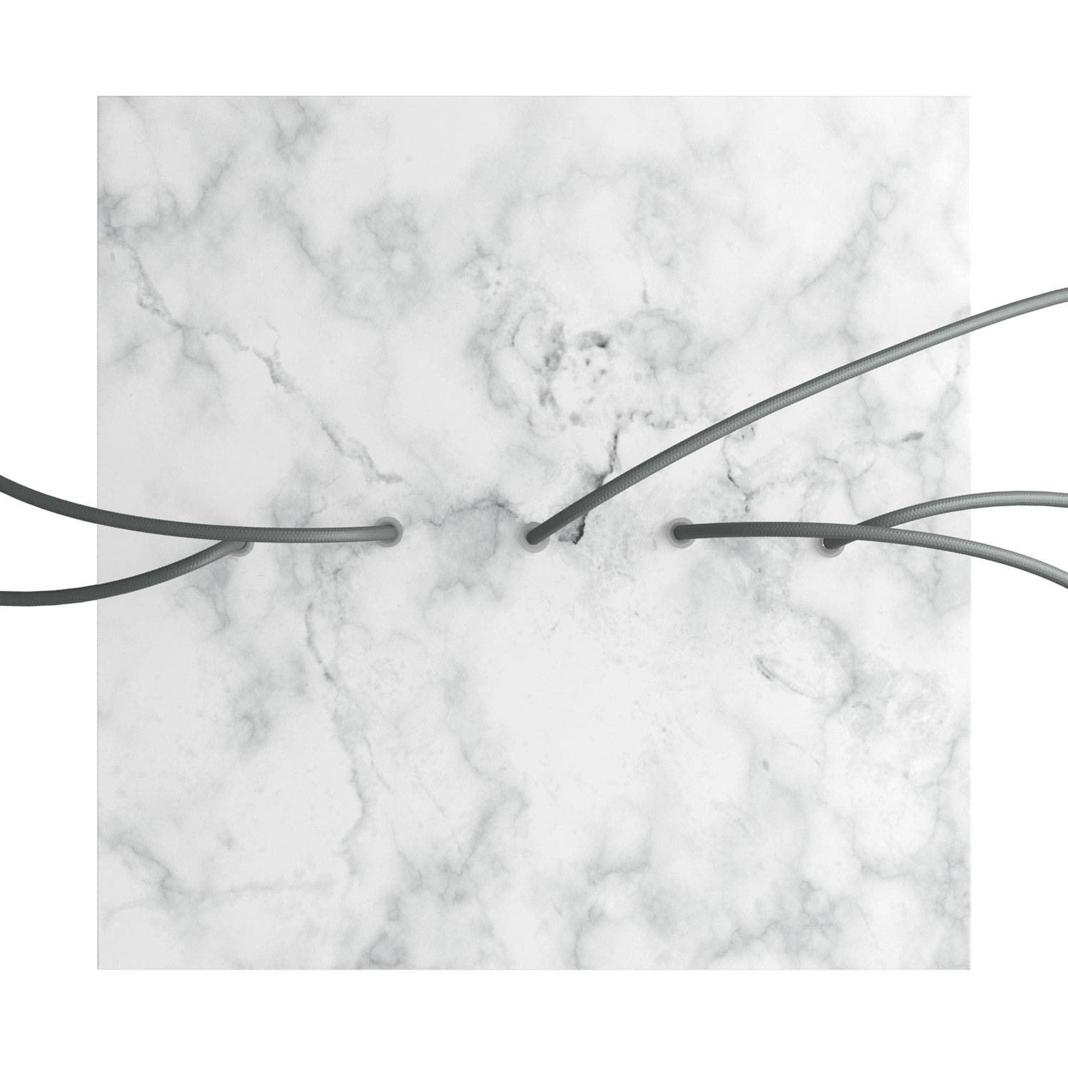 Rosone XXL Rose-One quadrato, 400 mm con 5 fori in linea e 4 fori laterali - Marmo Carrara