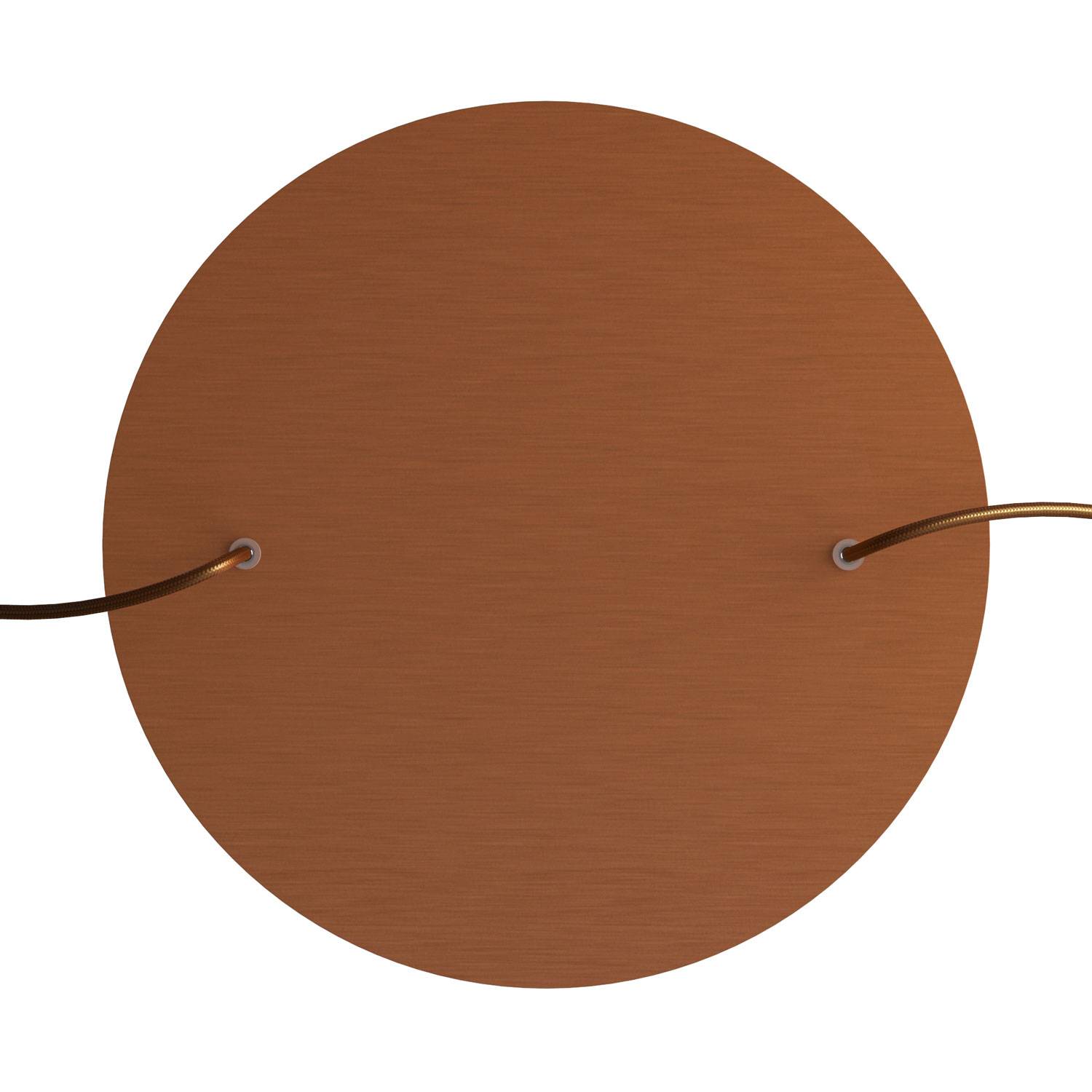Rosone XXL Rose-One rotondo, diametro 400 mm con 2 fori e 4 fori laterali - Dibond Rame satinato