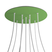 Rosone XXL Rose-One rotondo, diametro 400 mm con 9 fori a X e 4 fori laterali - Verde prato