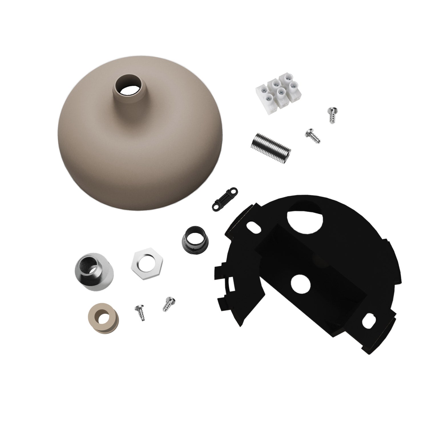 Kit rosone in silicone con foro centrale e predisposizione per foro laterale - Desert Brown