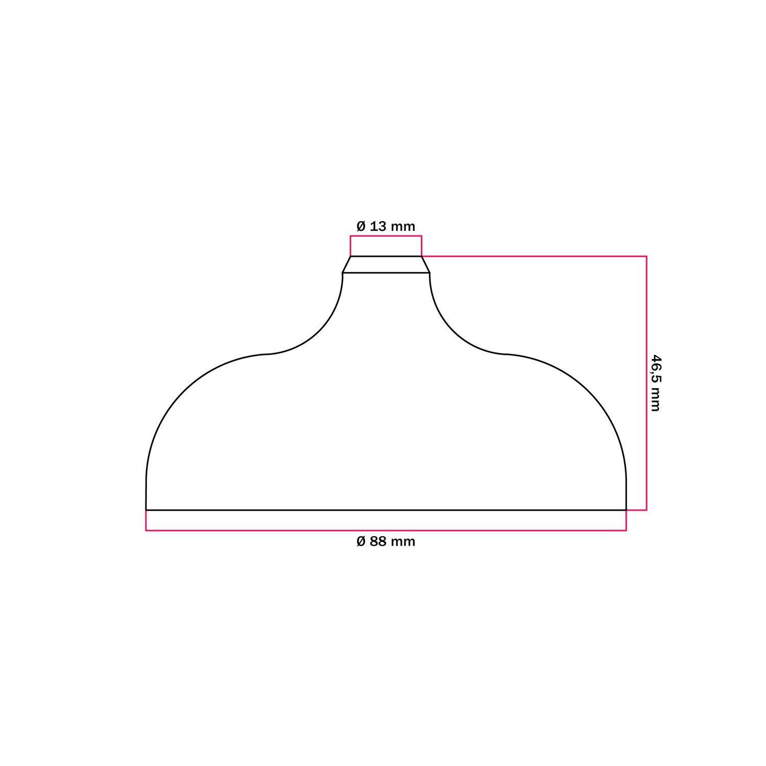 Kit rosone in silicone con foro centrale e predisposizione per foro laterale - Rosso