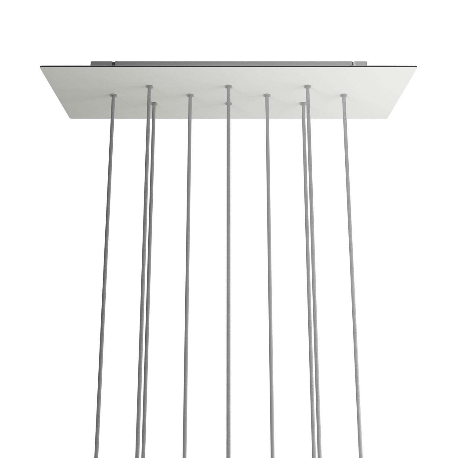Rosone XXL Rose-One rettangolare a 10 fori e 6 fori laterali, dimensioni 675 x 225 mm  - Dibond Bianco opaco
