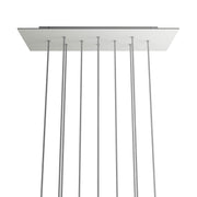 Rosone XXL Rose-One rettangolare a 10 fori e 6 fori laterali, dimensioni 675 x 225 mm  - Dibond Bianco opaco