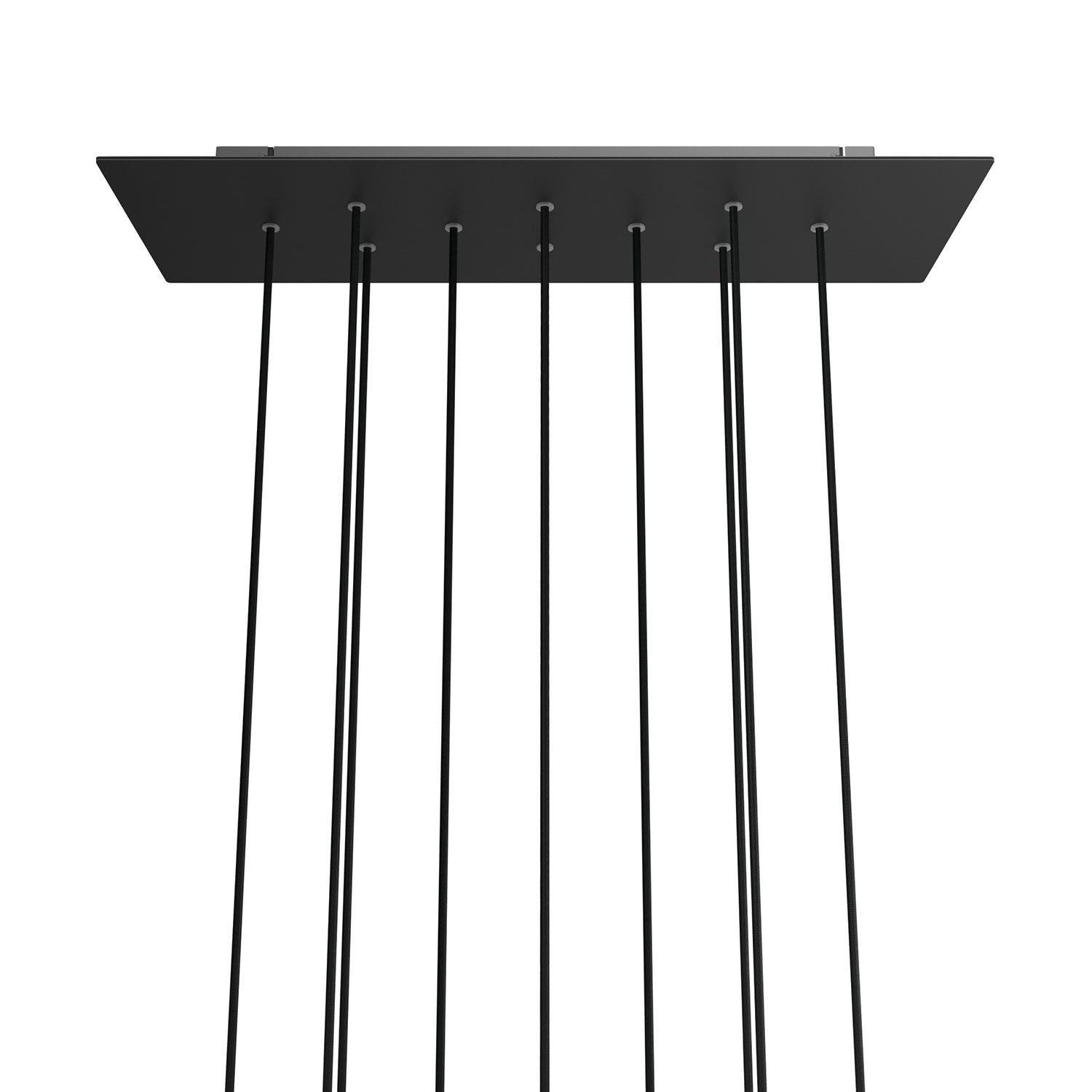 Rosone XXL Rose-One rettangolare a 10 fori e 6 fori laterali, dimensioni 675 x 225 mm  - Dibond Nero opaco
