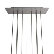 Rosone XXL Rose-One rettangolare a 10 fori e 6 fori laterali, dimensioni 675 x 225 mm  - Dibond Acciaio satinato