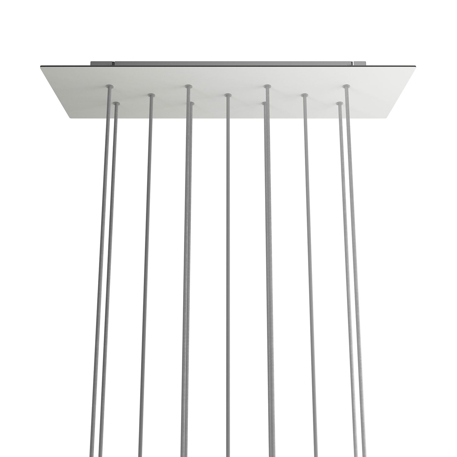 Rosone XXL Rose-One rettangolare a 11 fori e 6 fori laterali, dimensioni 675 x 225 mm  - Dibond Bianco opaco