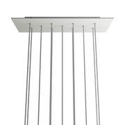 Rosone XXL Rose-One rettangolare a 11 fori e 6 fori laterali, dimensioni 675 x 225 mm  - Dibond Bianco opaco