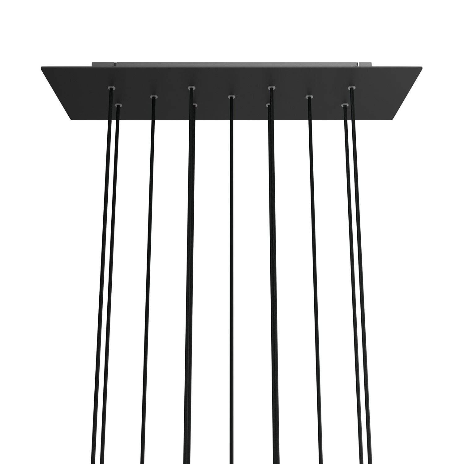 Rosone XXL Rose-One rettangolare a 11 fori e 6 fori laterali, dimensioni 675 x 225 mm  - Dibond Nero opaco