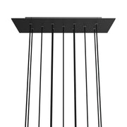 Rosone XXL Rose-One rettangolare a 11 fori e 6 fori laterali, dimensioni 675 x 225 mm  - Dibond Nero opaco