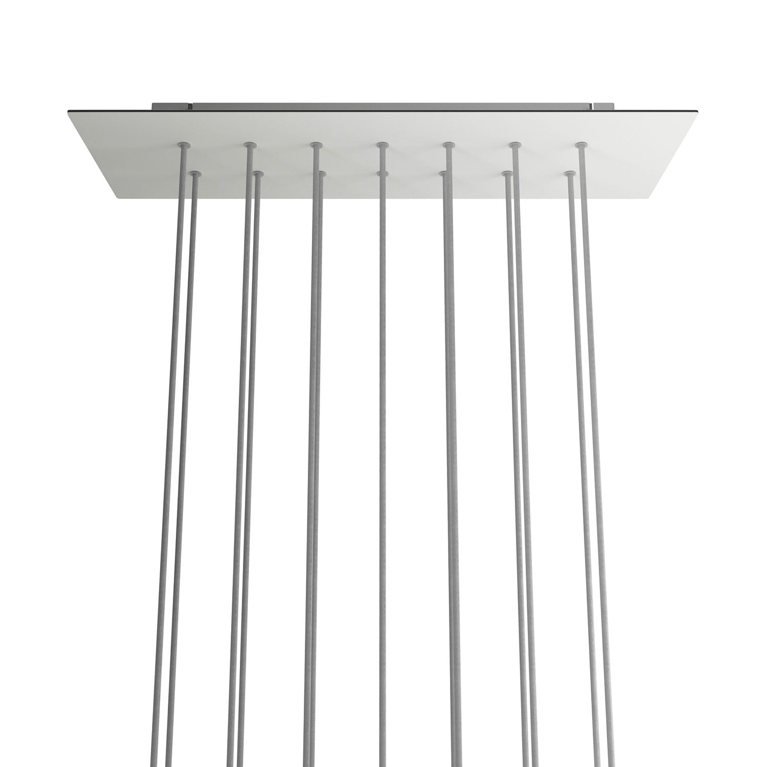 Rosone XXL Rose-One rettangolare a 14 fori e 6 fori laterali, dimensioni 675 x 225 mm  - Dibond Bianco opaco