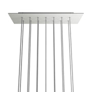 Rosone XXL Rose-One rettangolare a 14 fori e 6 fori laterali, dimensioni 675 x 225 mm  - Dibond Bianco opaco