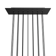 Rosone XXL Rose-One rettangolare a 14 fori e 6 fori laterali, dimensioni 675 x 225 mm  - Dibond Nero opaco