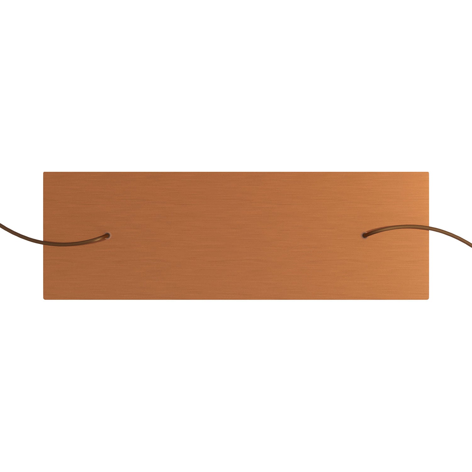 Rosone XXL Rose-One rettangolare a 2 fori e 6 fori laterali, dimensioni 675 x 225 mm  - Dibond Rame satinato