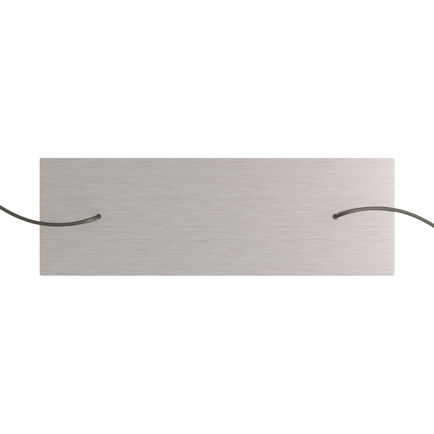 Rosone XXL Rose-One rettangolare a 2 fori e 6 fori laterali, dimensioni 675 x 225 mm  - Dibond Acciaio satinato