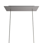 Rosone XXL Rose-One rettangolare a 2 fori e 6 fori laterali, dimensioni 675 x 225 mm  - Dibond Acciaio satinato