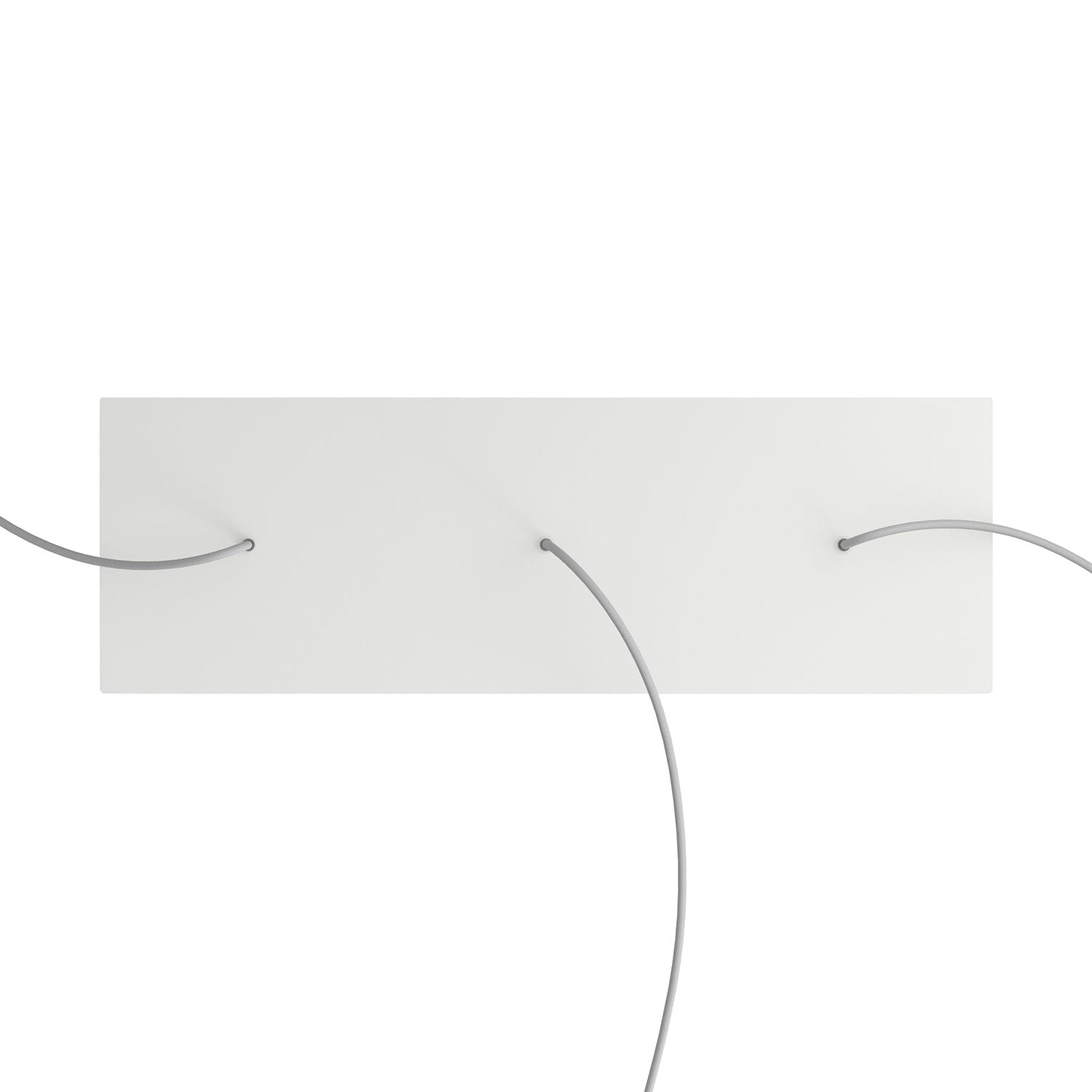 Rosone XXL Rose-One rettangolare a 3 fori in linea e 6 fori laterali, dimensioni 675 x 225 mm  - Dibond Bianco opaco