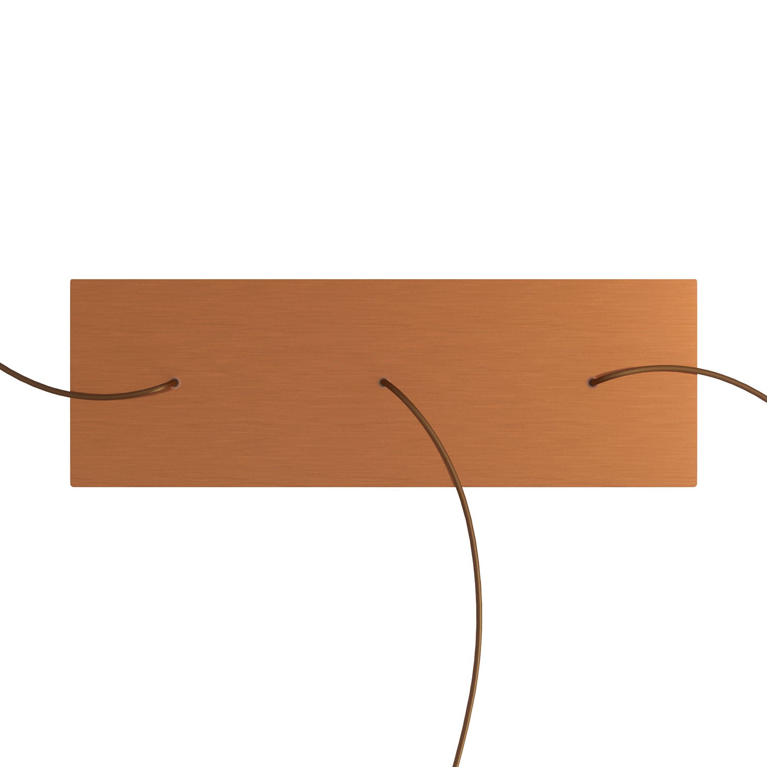 Rosone XXL Rose-One rettangolare a 3 fori in linea e 6 fori laterali, dimensioni 675 x 225 mm  - Dibond Rame satinato