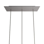 Rosone XXL Rose-One rettangolare a 3 fori in linea e 6 fori laterali, dimensioni 675 x 225 mm  - Dibond Acciaio satinato