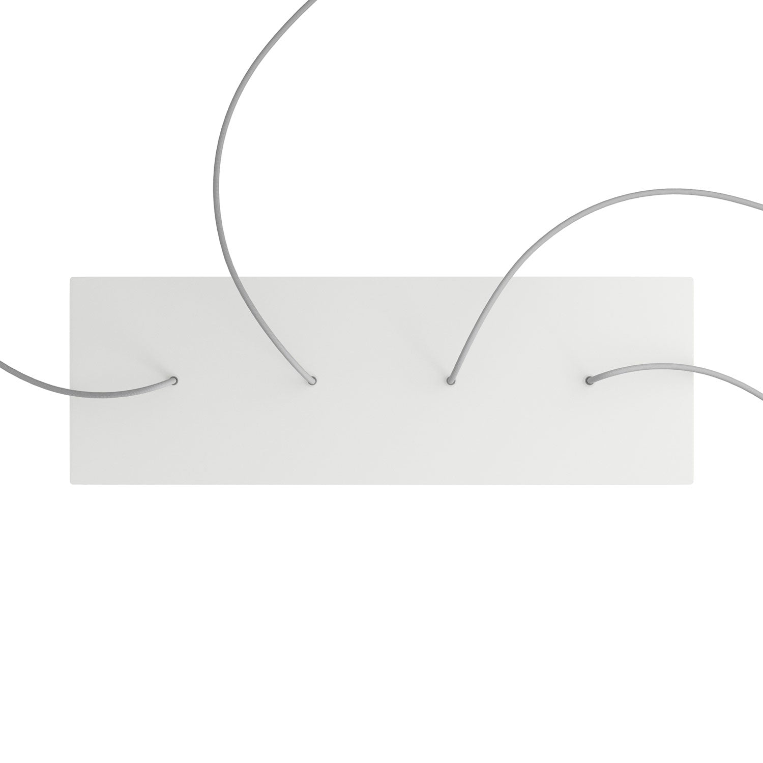 Rosone XXL Rose-One rettangolare a 4 fori in linea e 6 fori laterali, dimensioni 675 x 225 mm  - Dibond Bianco opaco
