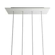 Rosone XXL Rose-One rettangolare a 4 fori in linea e 6 fori laterali, dimensioni 675 x 225 mm  - Dibond Bianco opaco