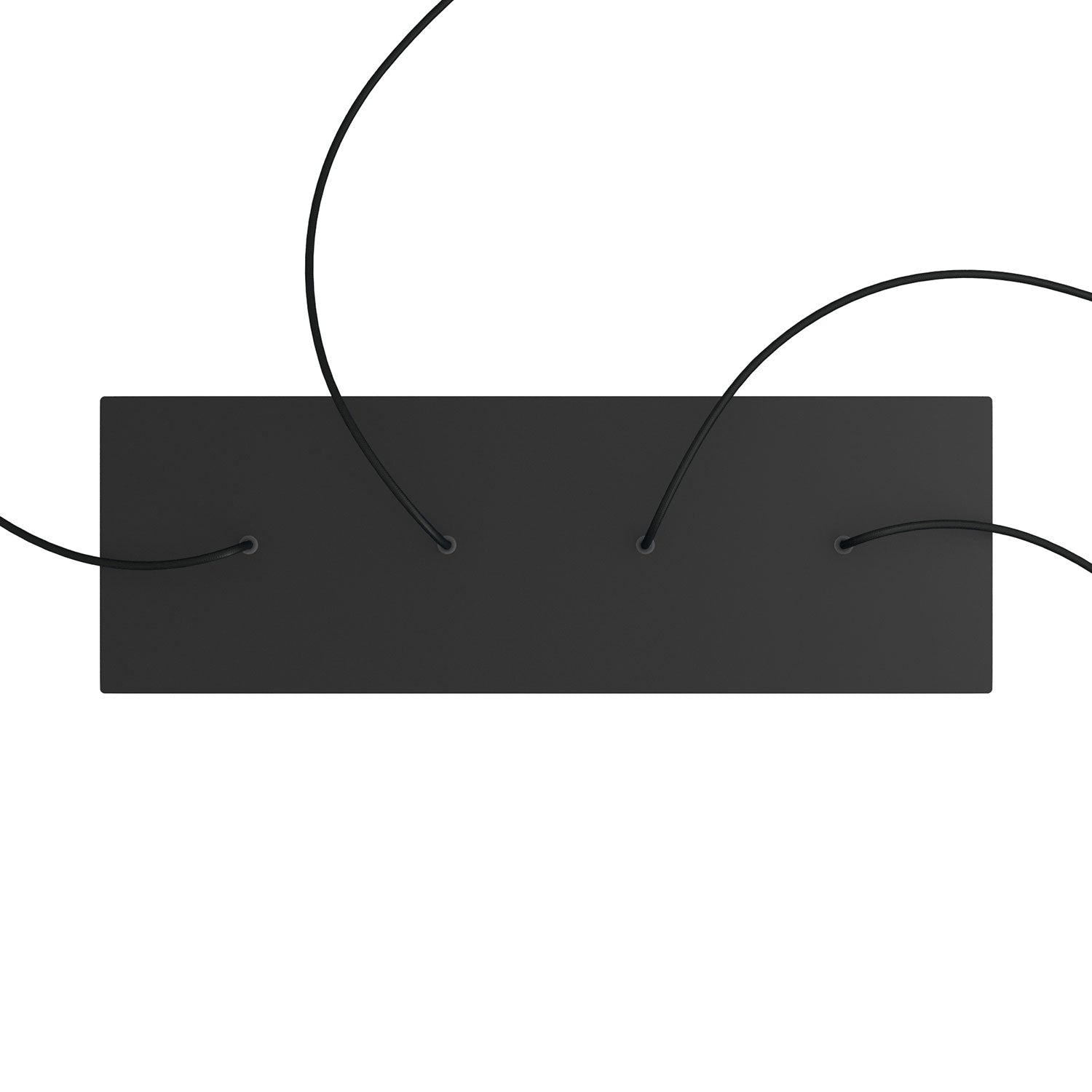Rosone XXL Rose-One rettangolare a 4 fori in linea e 6 fori laterali, dimensioni 675 x 225 mm  - Dibond Nero opaco