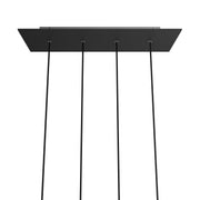 Rosone XXL Rose-One rettangolare a 4 fori in linea e 6 fori laterali, dimensioni 675 x 225 mm  - Dibond Nero opaco