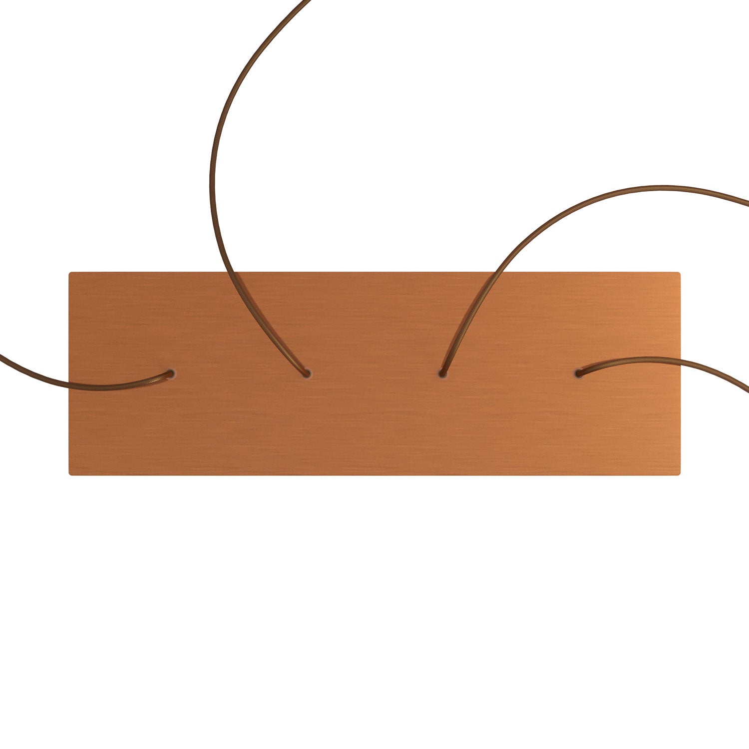 Rosone XXL Rose-One rettangolare a 4 fori in linea e 6 fori laterali, dimensioni 675 x 225 mm  - Dibond Rame satinato