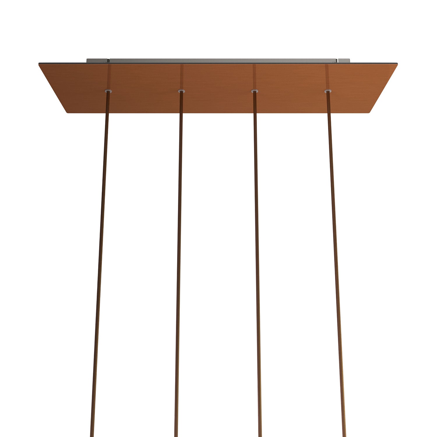 Rosone XXL Rose-One rettangolare a 4 fori in linea e 6 fori laterali, dimensioni 675 x 225 mm  - Dibond Rame satinato