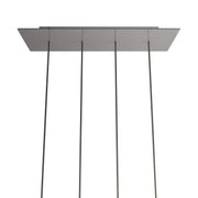 Rosone XXL Rose-One rettangolare a 4 fori in linea e 6 fori laterali, dimensioni 675 x 225 mm  - Dibond Acciaio satinato