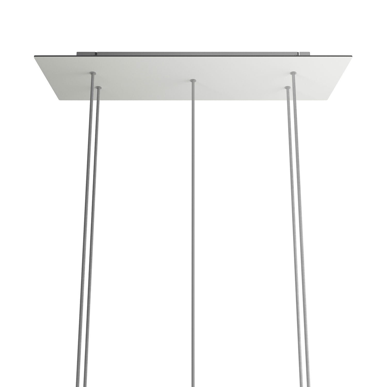 Rosone XXL Rose-One rettangolare a 5 fori e 6 fori laterali, dimensioni 675 x 225 mm  - Dibond Bianco opaco