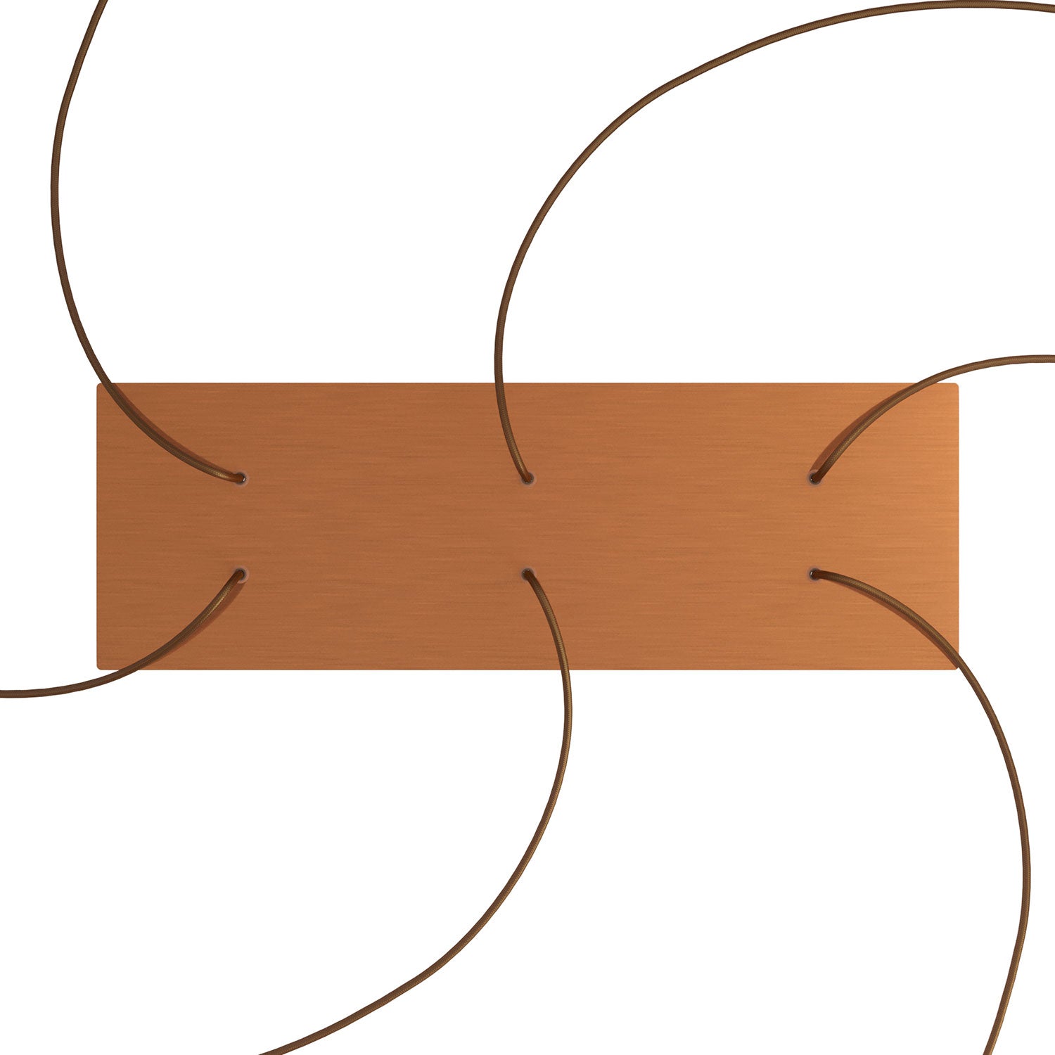 Rosone XXL Rose-One rettangolare a 6 fori e 6 fori laterali, dimensioni 675 x 225 mm  - Dibond Rame satinato