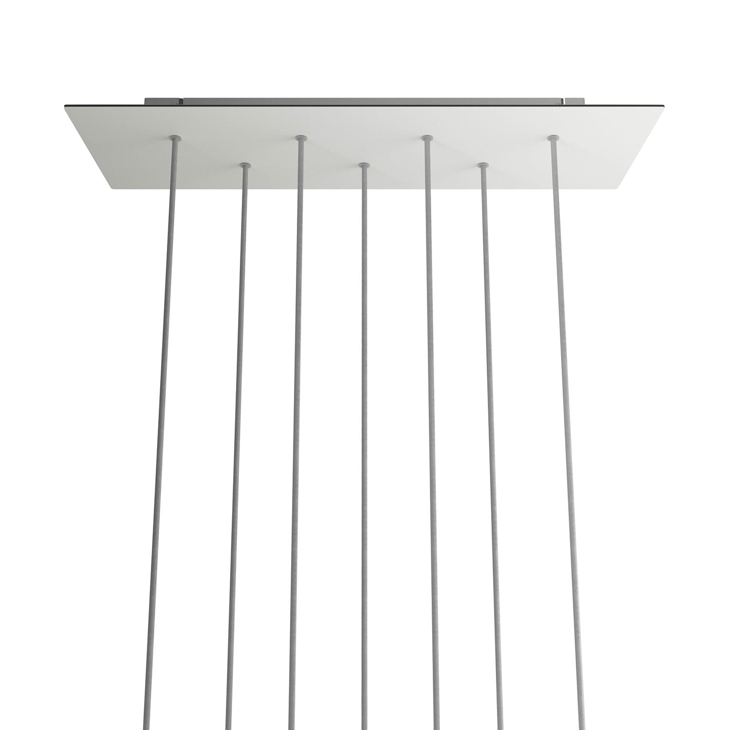 Rosone XXL Rose-One rettangolare a 7 fori e 6 fori laterali, dimensioni 675 x 225 mm  - Dibond Bianco opaco