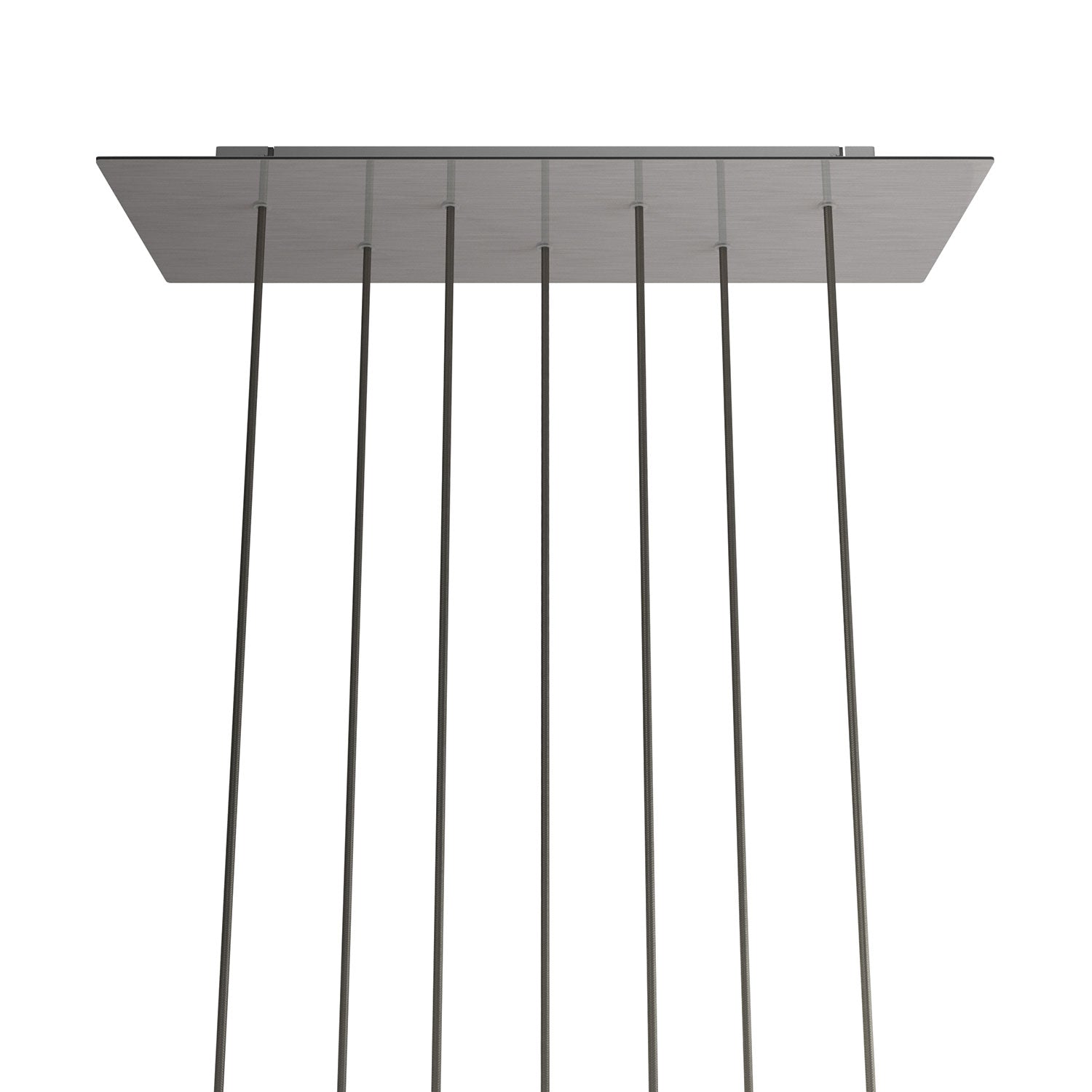 Rosone XXL Rose-One rettangolare a 7 fori e 6 fori laterali, dimensioni 675 x 225 mm  - Dibond Acciaio satinato