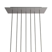 Rosone XXL Rose-One rettangolare a 7 fori e 6 fori laterali, dimensioni 675 x 225 mm  - Dibond Acciaio satinato