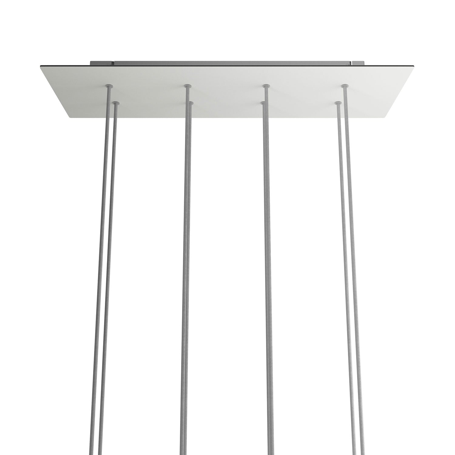 Rosone XXL Rose-One rettangolare a 8 fori e 6 fori laterali, dimensioni 675 x 225 mm  - Dibond Bianco opaco
