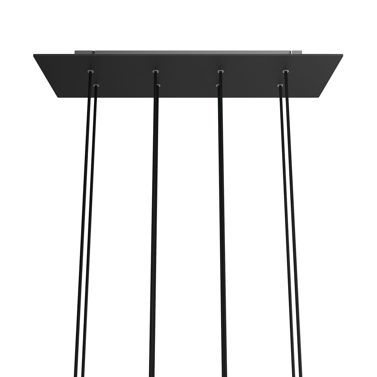 Rosone XXL Rose-One rettangolare a 8 fori e 6 fori laterali, dimensioni 675 x 225 mm  - Dibond Nero opaco