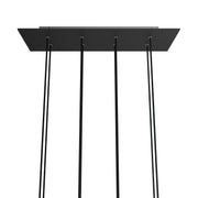 Rosone XXL Rose-One rettangolare a 8 fori e 6 fori laterali, dimensioni 675 x 225 mm  - Dibond Nero opaco
