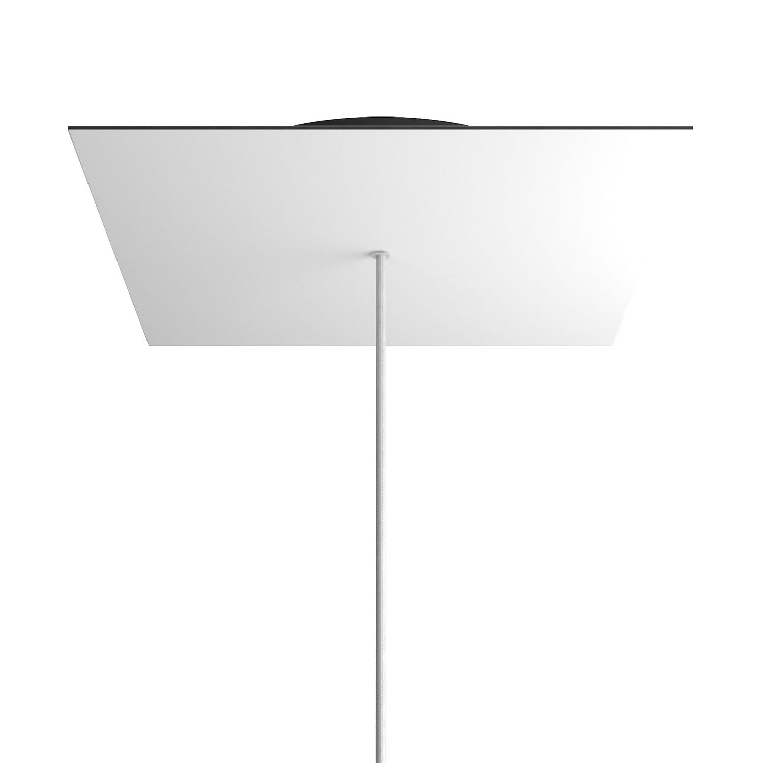 Rosone XXL Rose-One quadrato, 400 mm con 1 foro e 4 fori laterali - Bianco opaco