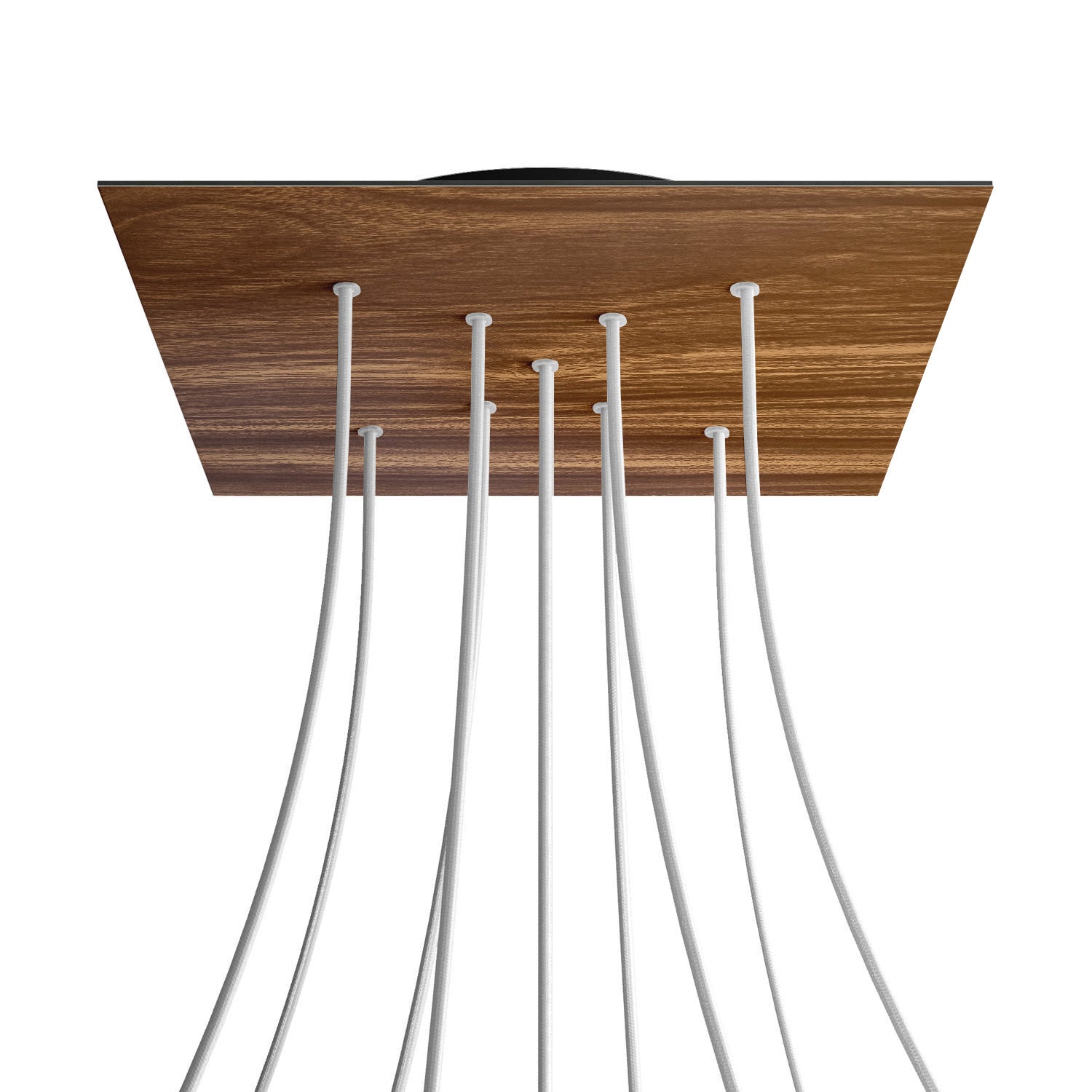 Rosone XXL Rose-One quadrato, 400 mm con 9 fori a X e 4 fori laterali - Legno Nero