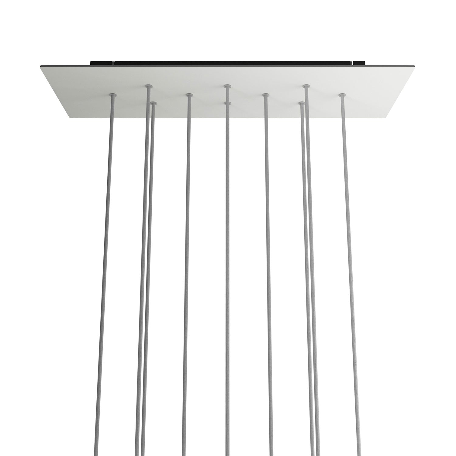 Rosone XXL Rose-One rettangolare a 10 fori e 6 fori laterali, dimensioni 675 x 225 mm  - Dibond Bianco opaco