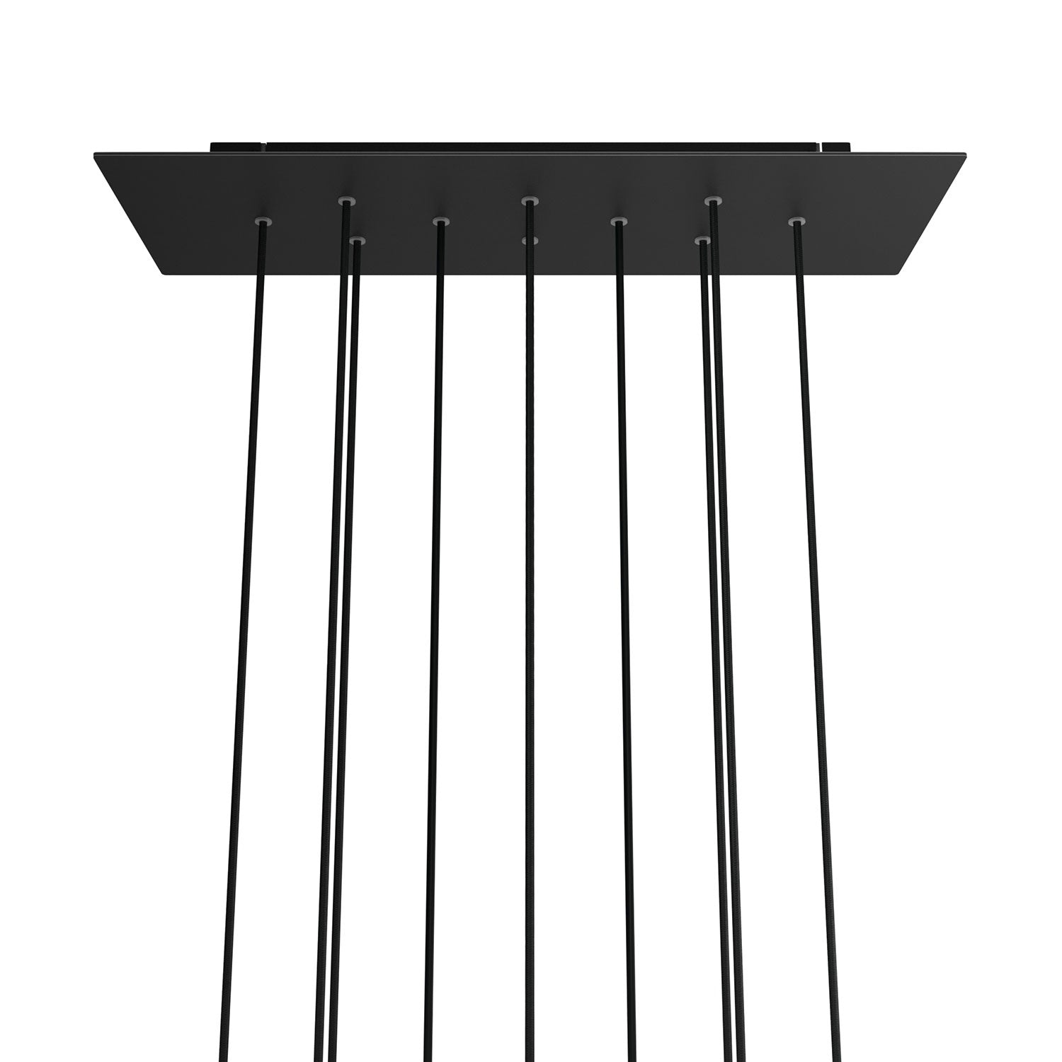 Rosone XXL Rose-One rettangolare a 10 fori e 6 fori laterali, dimensioni 675 x 225 mm  - Dibond Nero opaco