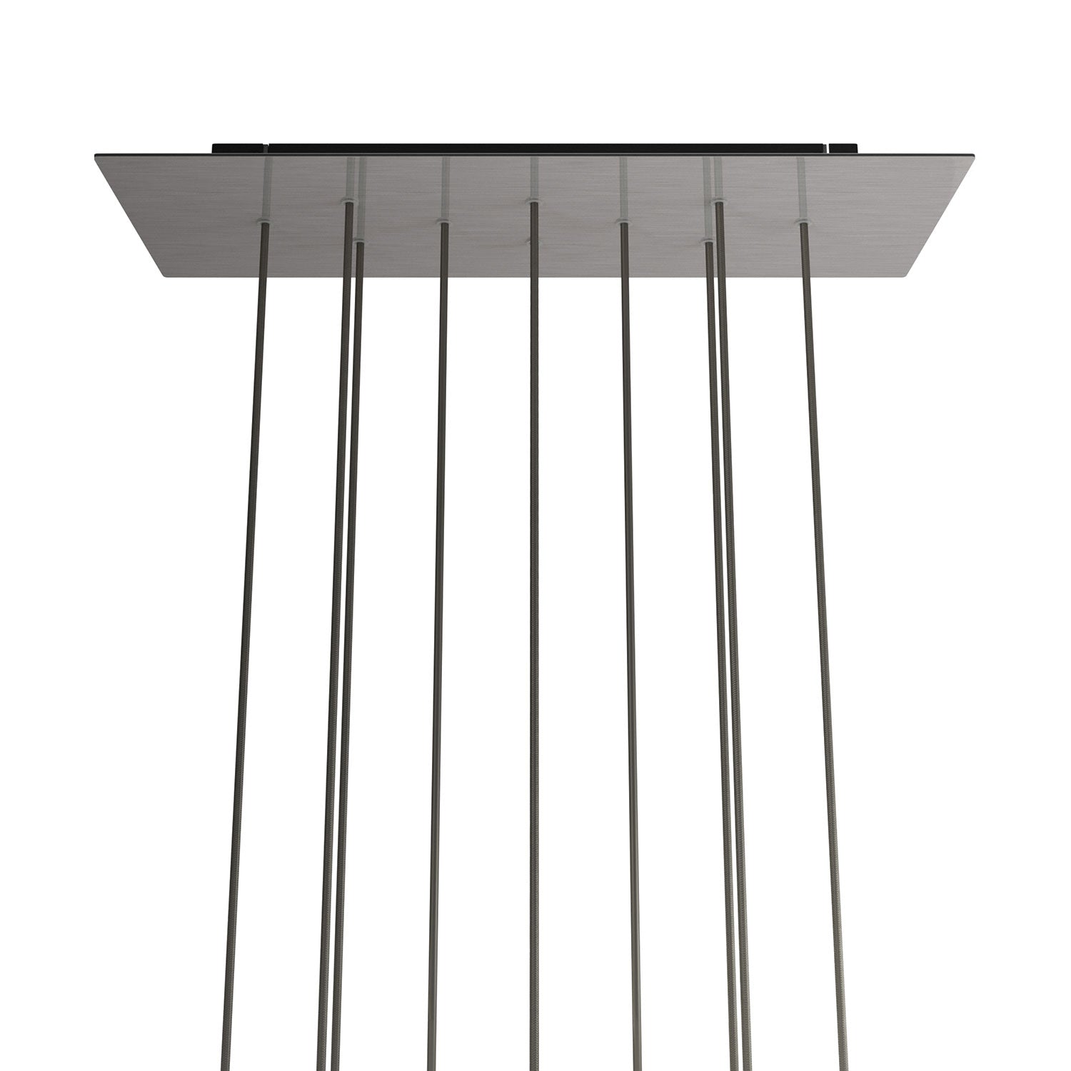 Rosone XXL Rose-One rettangolare a 10 fori e 6 fori laterali, dimensioni 675 x 225 mm  - Dibond Acciaio satinato