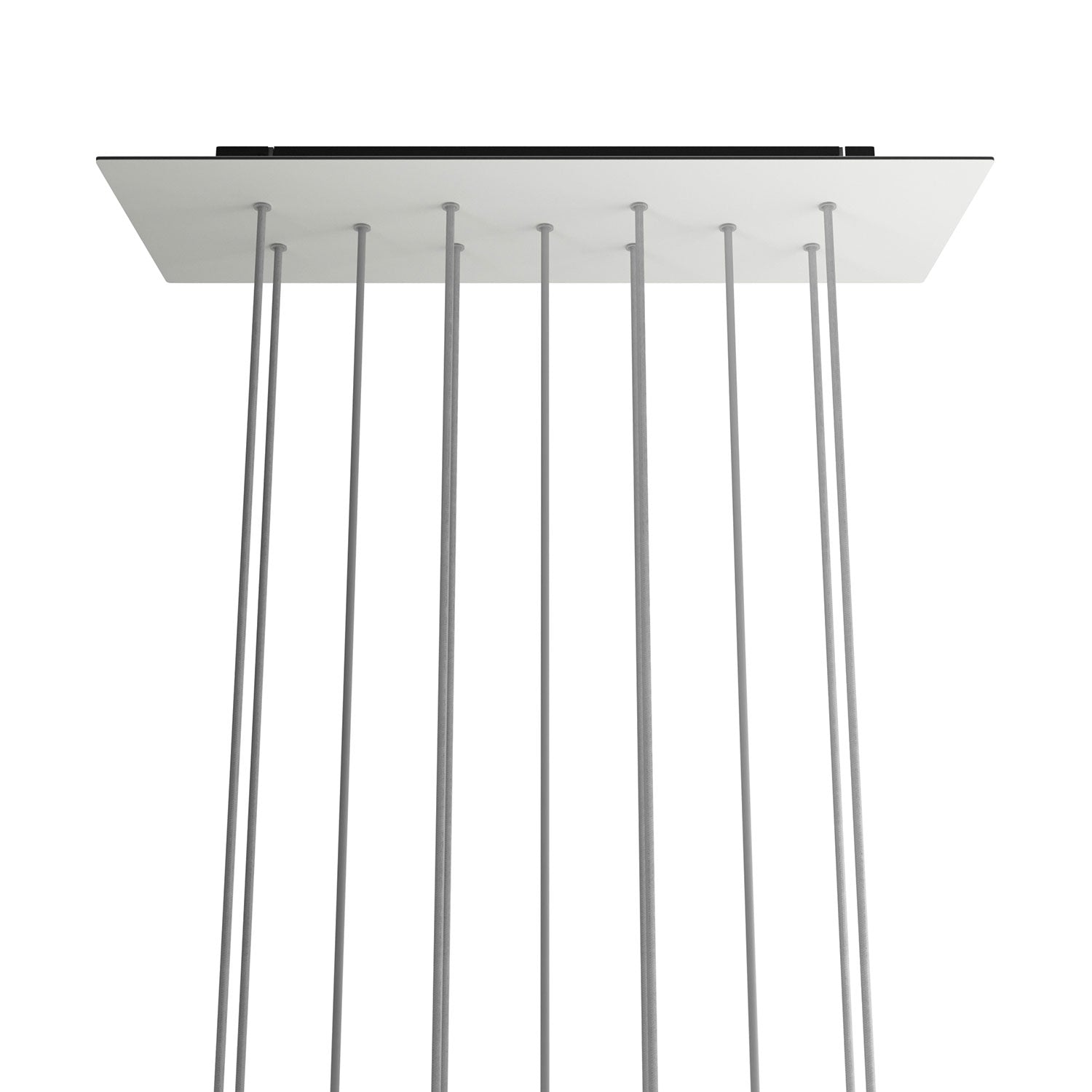Rosone XXL Rose-One rettangolare a 11 fori e 6 fori laterali, dimensioni 675 x 225 mm  - Dibond Bianco opaco