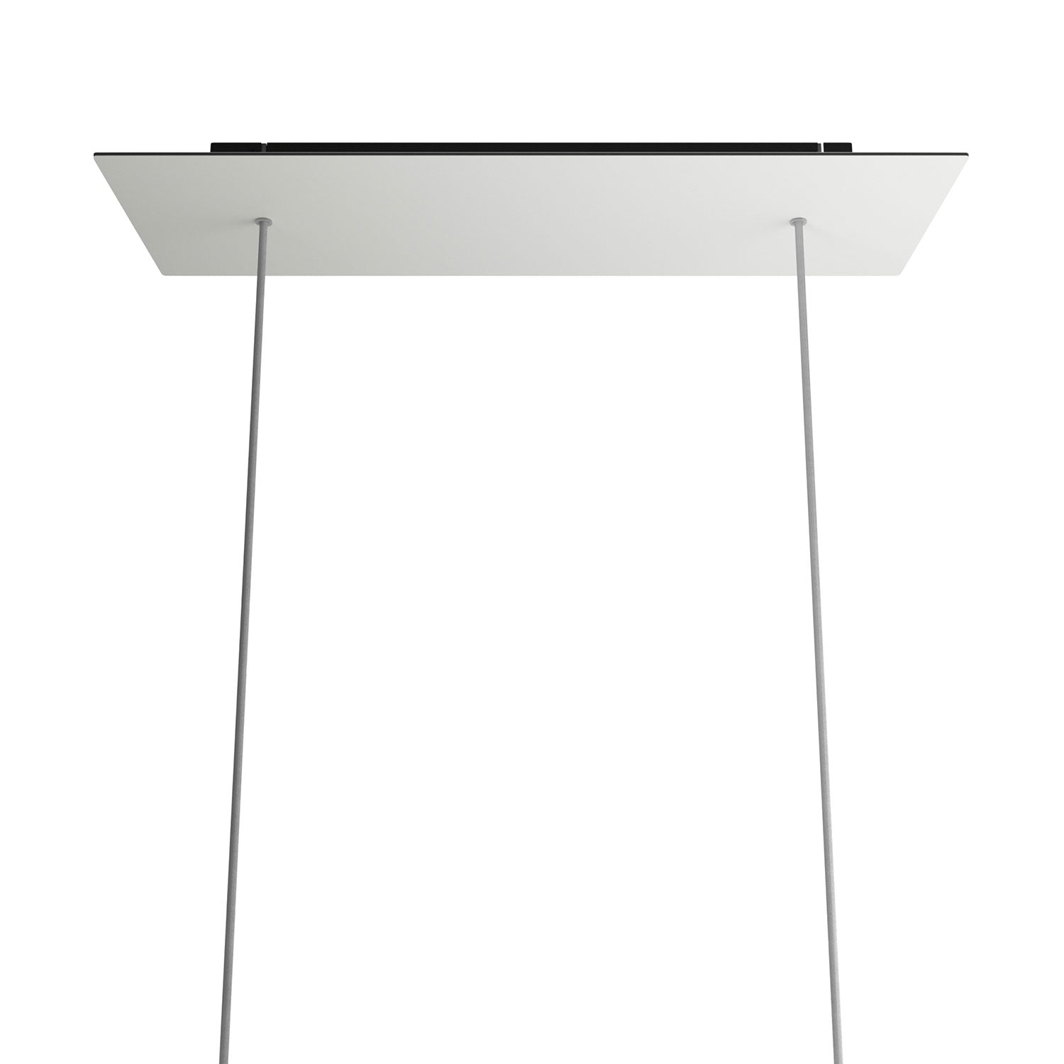 Rosone XXL Rose-One rettangolare a 2 fori e 6 fori laterali, dimensioni 675 x 225 mm  - Dibond Bianco opaco